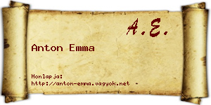 Anton Emma névjegykártya